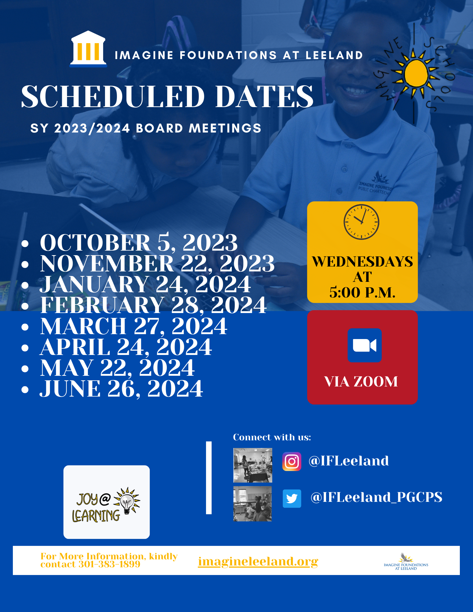 LEELAND Board Meeting Scheduled Dates Flyer